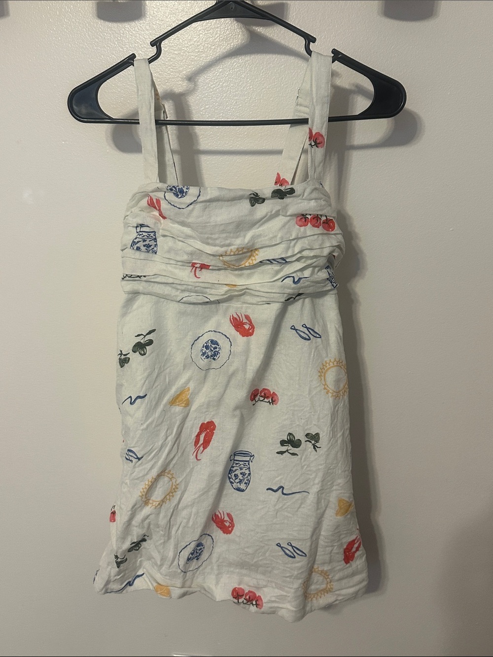 Abercrombie & Fitch White Sundress with Multicolor Print